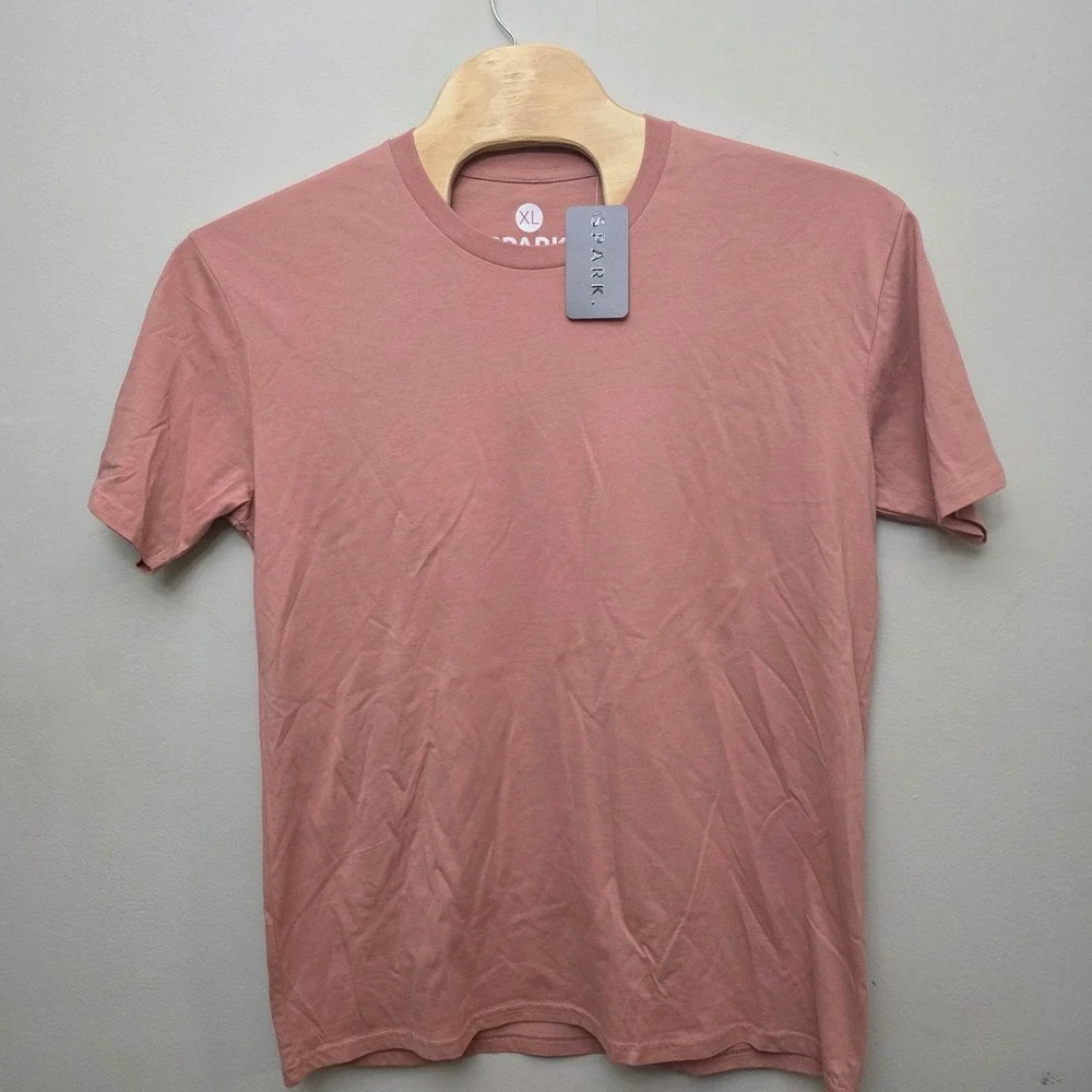 SPARK Mens Short Sleeve T Shirt XL Dust Rose Brandi Crew Neck‎ Casual